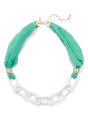 Fabric & Link Statement Necklace