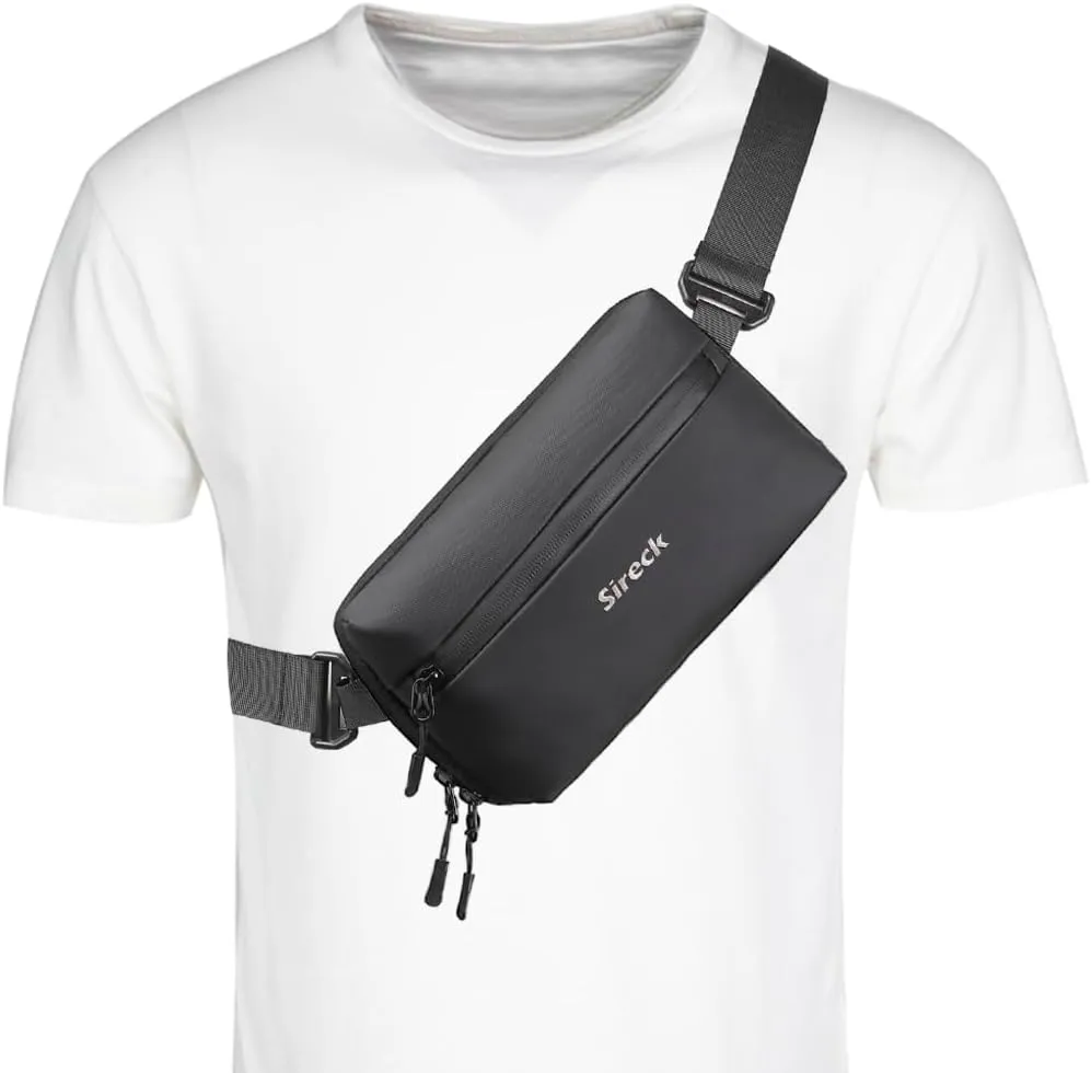 Fanny Pack for Men Women, Fashion Waist Pack with 3 Zipper Pockets, Adjustable Strap Hiking Small Crossbody Belt Bag Travel Purse for Daily, Traveling, Cycling, Camping (Black)