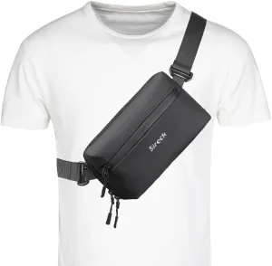 Fanny Pack for Men Women, Fashion Waist Pack with 3 Zipper Pockets, Adjustable Strap Hiking Small Crossbody Belt Bag Travel Purse for Daily, Traveling, Cycling, Camping (Black)