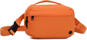 Funny Pack Belt Bag Small Crossbody Unisex for Workout Running Hiking Travel Gift Water Resistant Durable Soft Material multifunctional (Orange)
