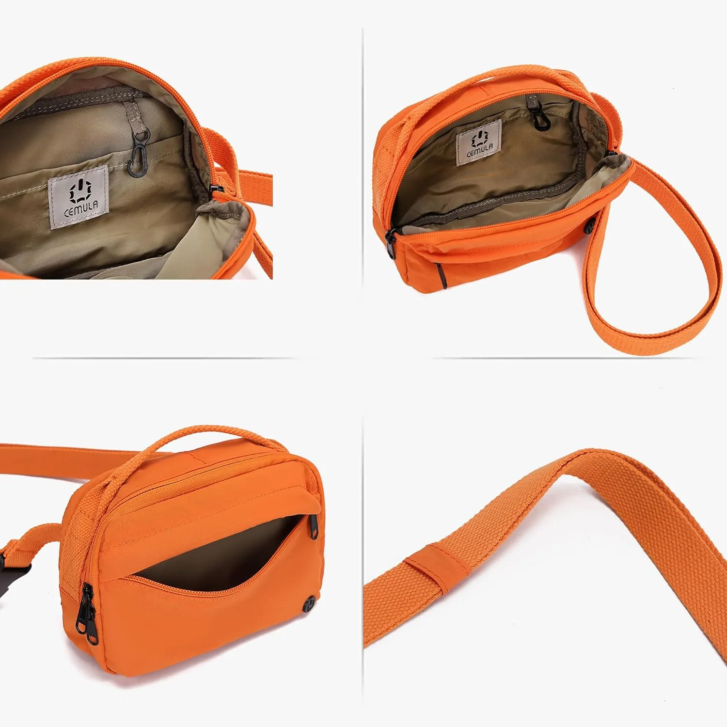 Funny Pack Belt Bag Small Crossbody Unisex for Workout Running Hiking Travel Gift Water Resistant Durable Soft Material multifunctional (Orange)