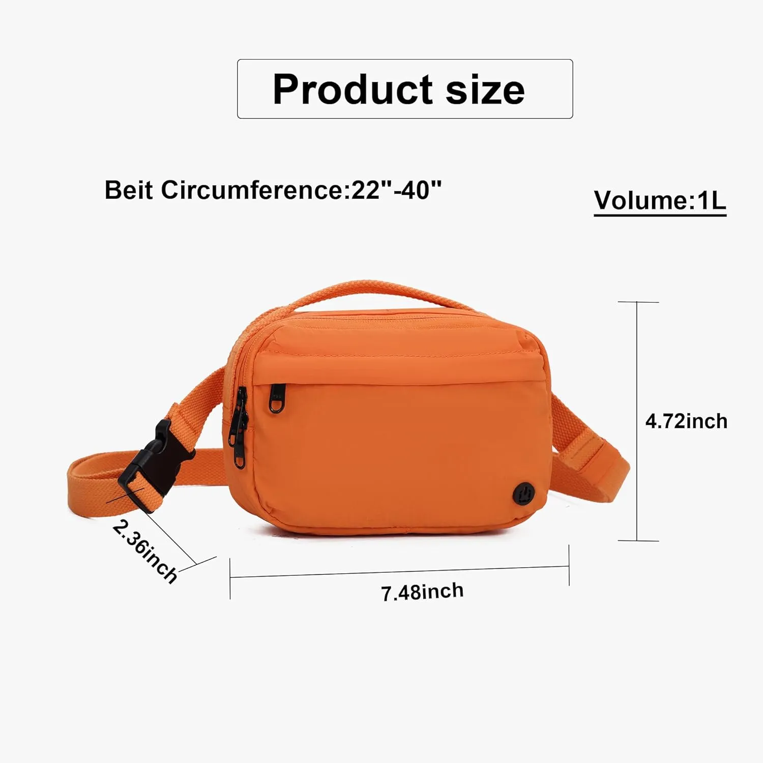 Funny Pack Belt Bag Small Crossbody Unisex for Workout Running Hiking Travel Gift Water Resistant Durable Soft Material multifunctional (Orange)