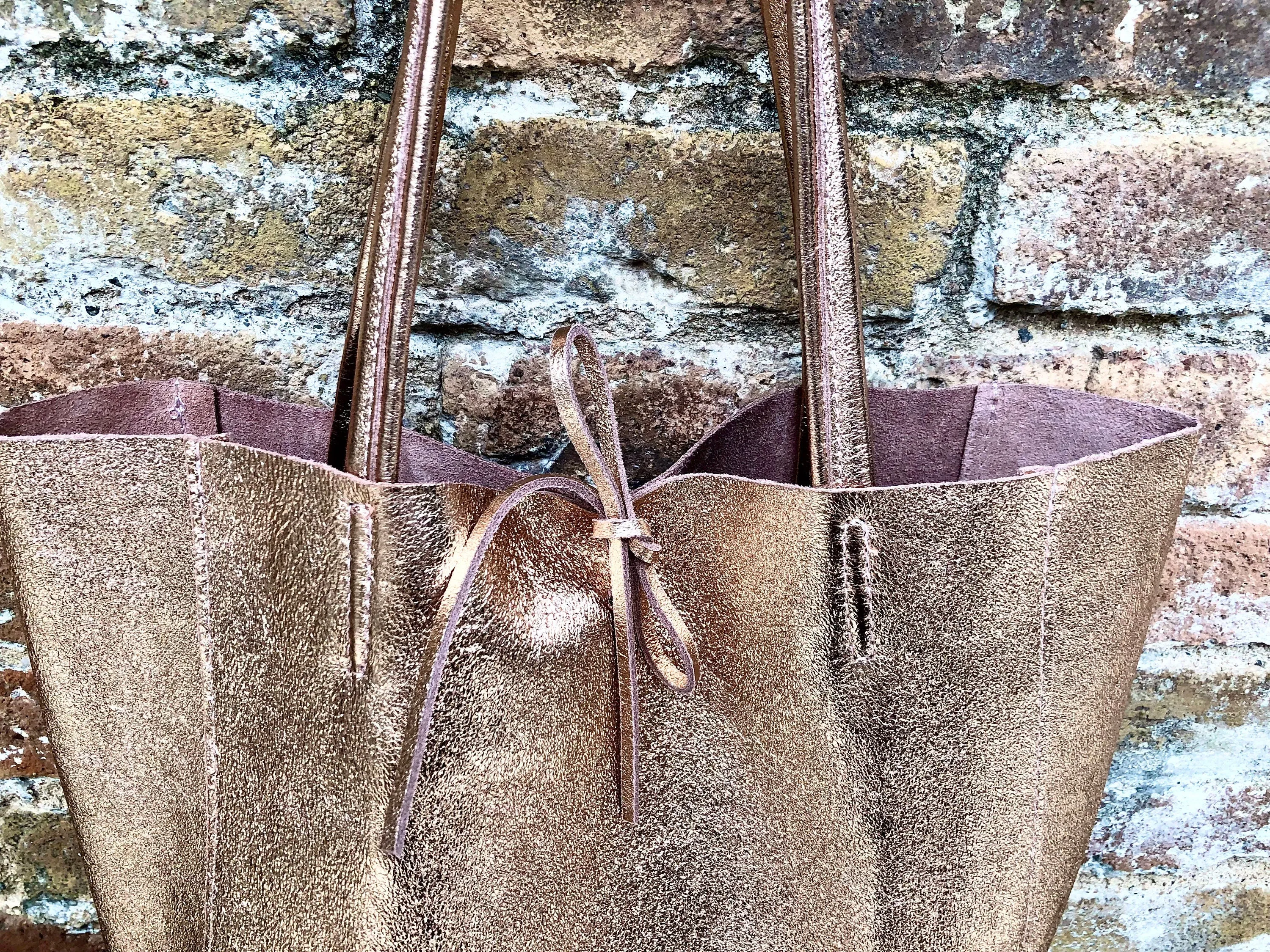 GOLDEN PINK leather tote bag   wrap belt. GENUINE leather bag   belt set. Leather shopper bag. Metallic shine leather pink purse   waistbelt