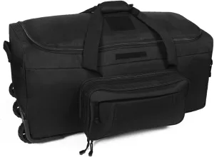 Greencity Duffel Bag Wheels Rolling Deployment Wheeled Military Suitcase Heavy-Duty Extra large deployment bag Capacity 32 InchBlack
