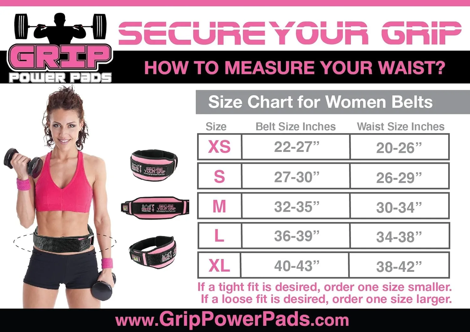 Grip Power Pads Weightlifting PRO Belt for Women Olympic Lifting 5 Wide Back Support for Lifting Fitness Gear & Exercise Accessories Bodybuilding Squats