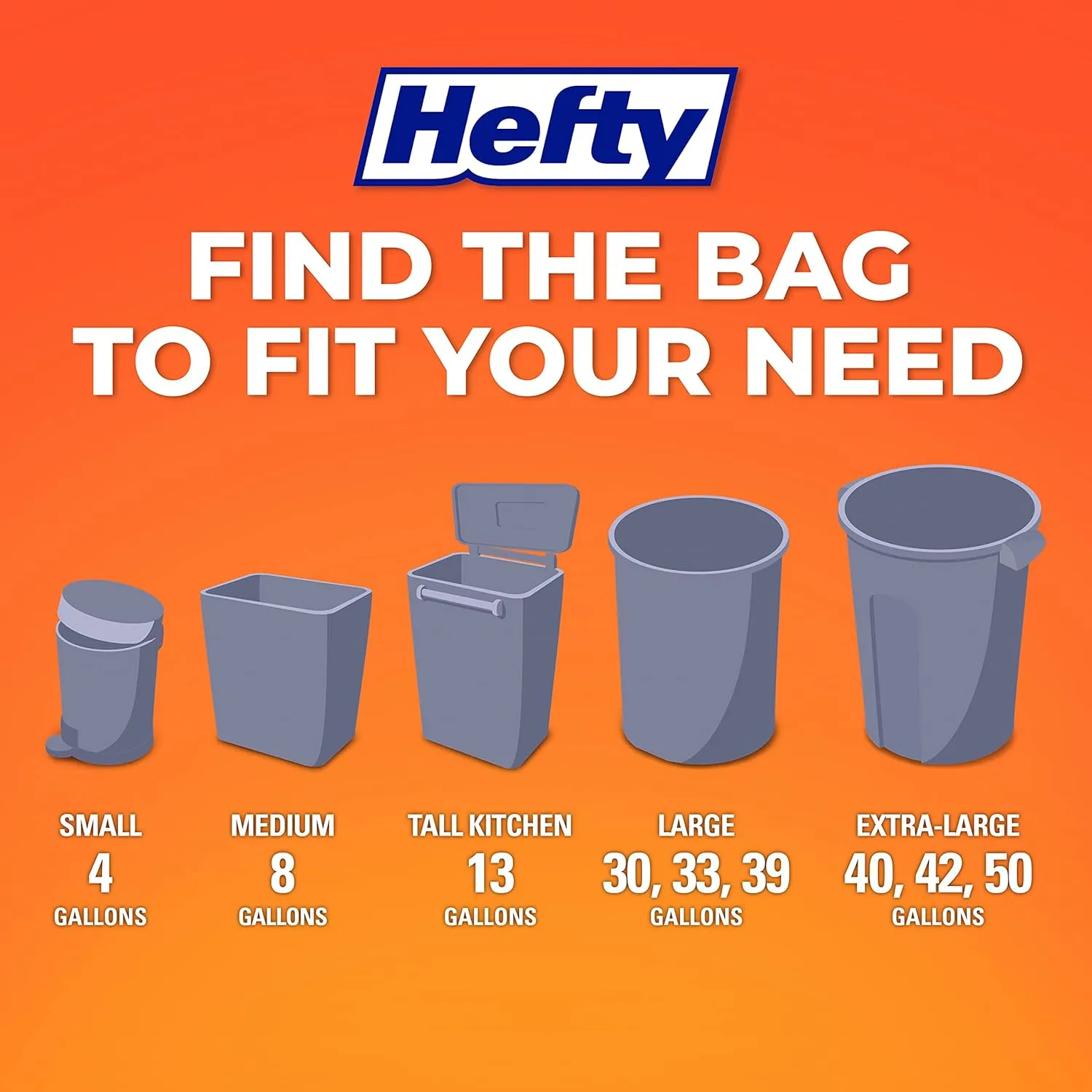 Hefty Small Trash Bags, Fabuloso Scent, 4 Gallon, 52 Count
