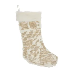 Home For The Holiday Gold 17" x 10" Christmas Stocking