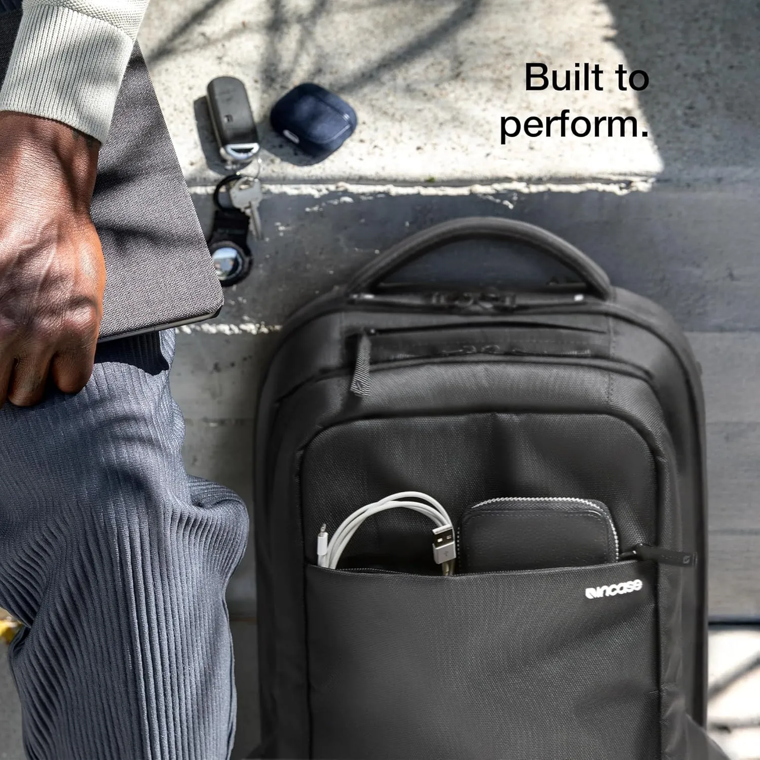 Incase ICON Durable Travel Backpack   Laptop Bag Made with Strong 840 Nylon - Fits 16-inch Laptop - Compact Carry On Backpack for Travel - Black