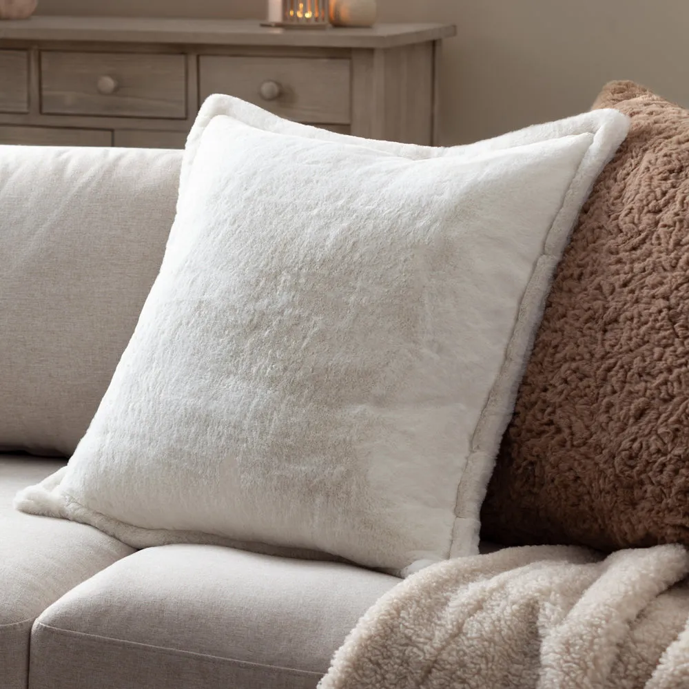 Kallu Faux Fur Cushion Ecru