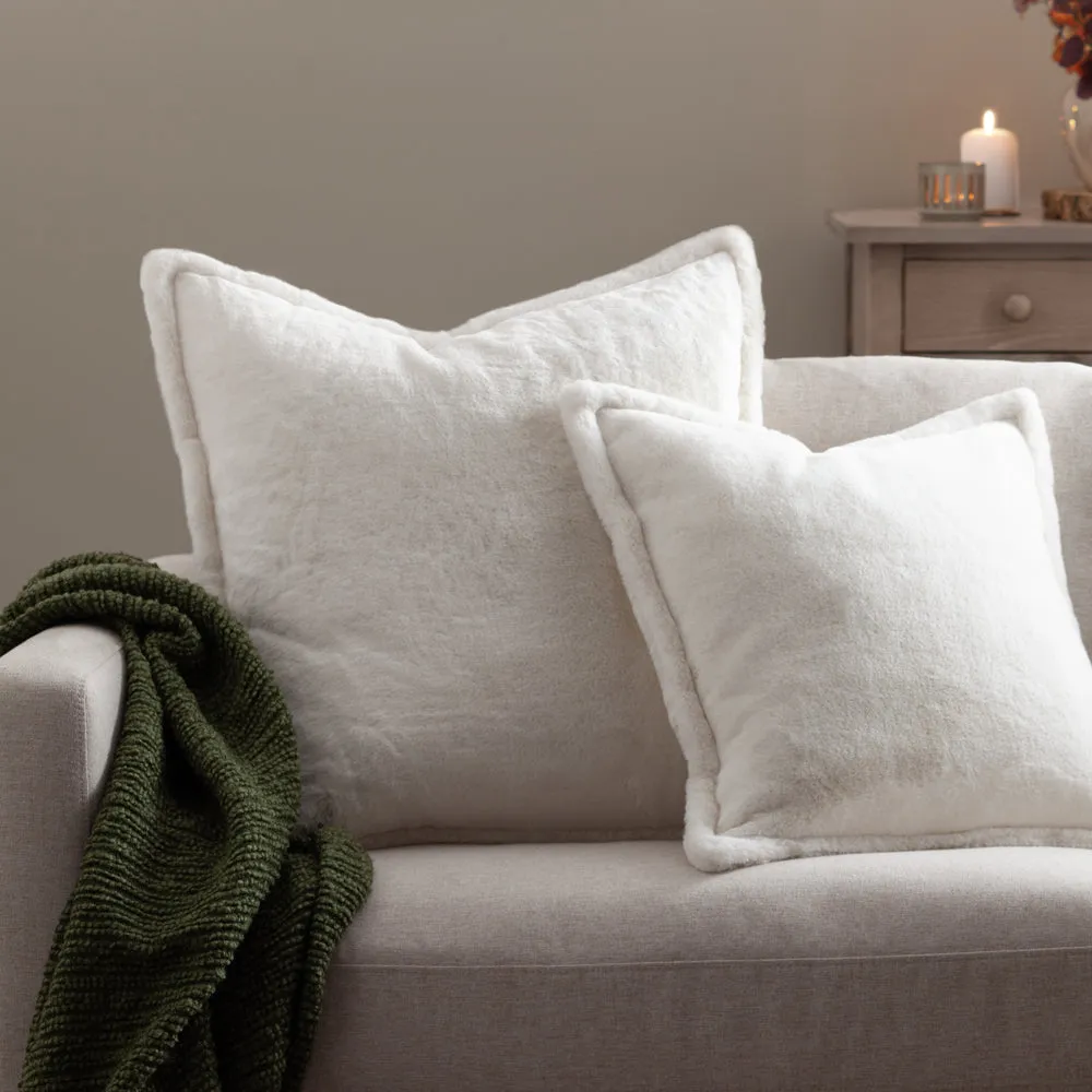 Kallu Faux Fur Cushion Ecru
