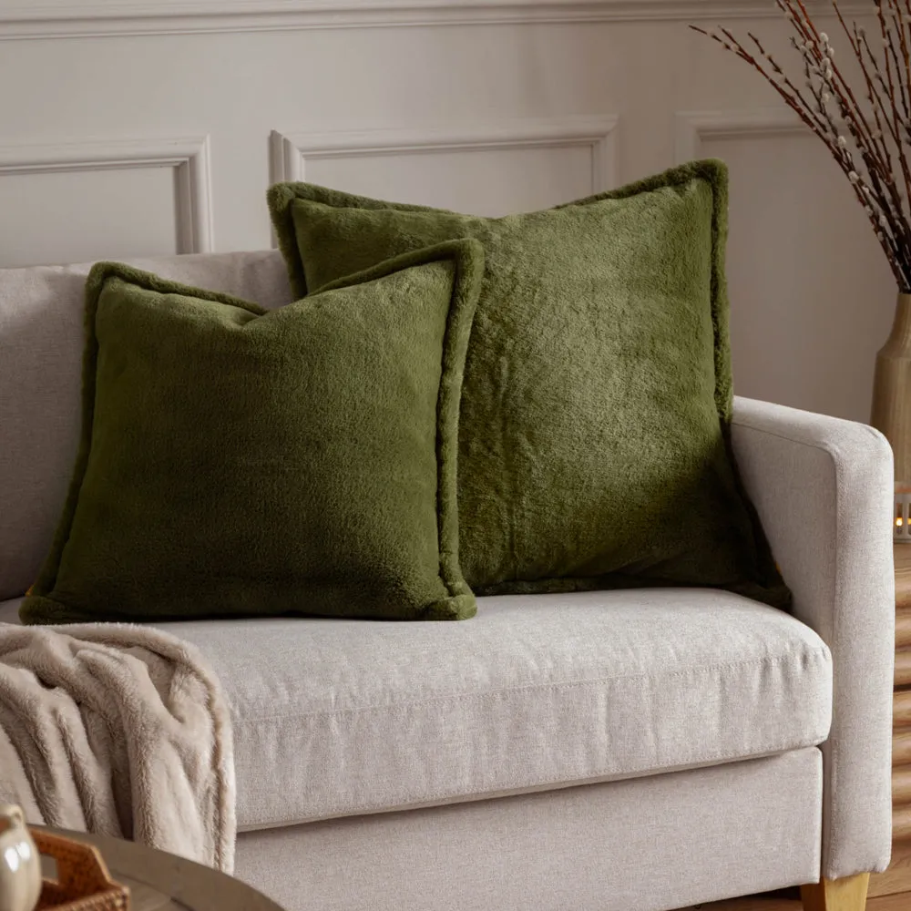 Kallu Faux Fur Cushion Olive