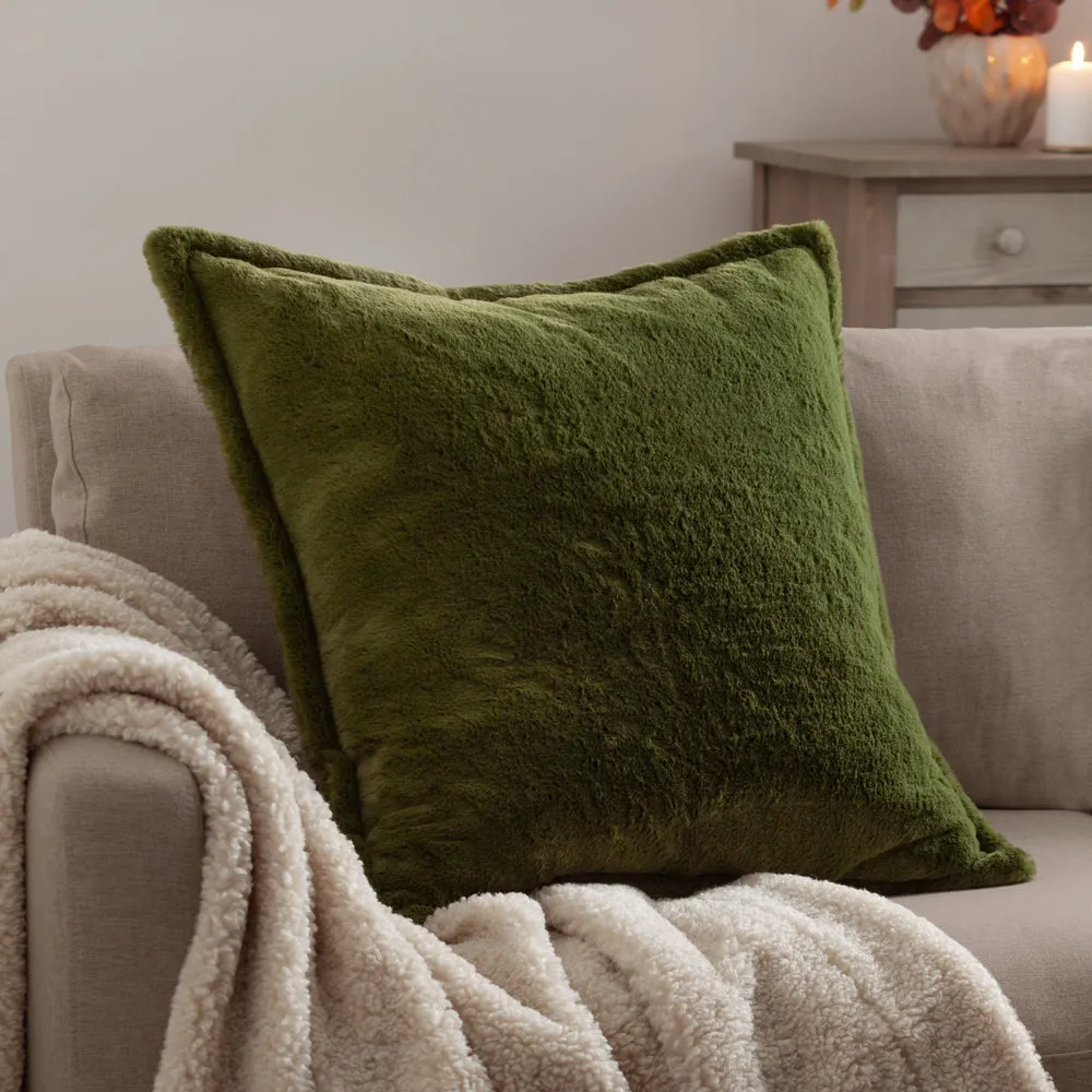Kallu Faux Fur Cushion Olive