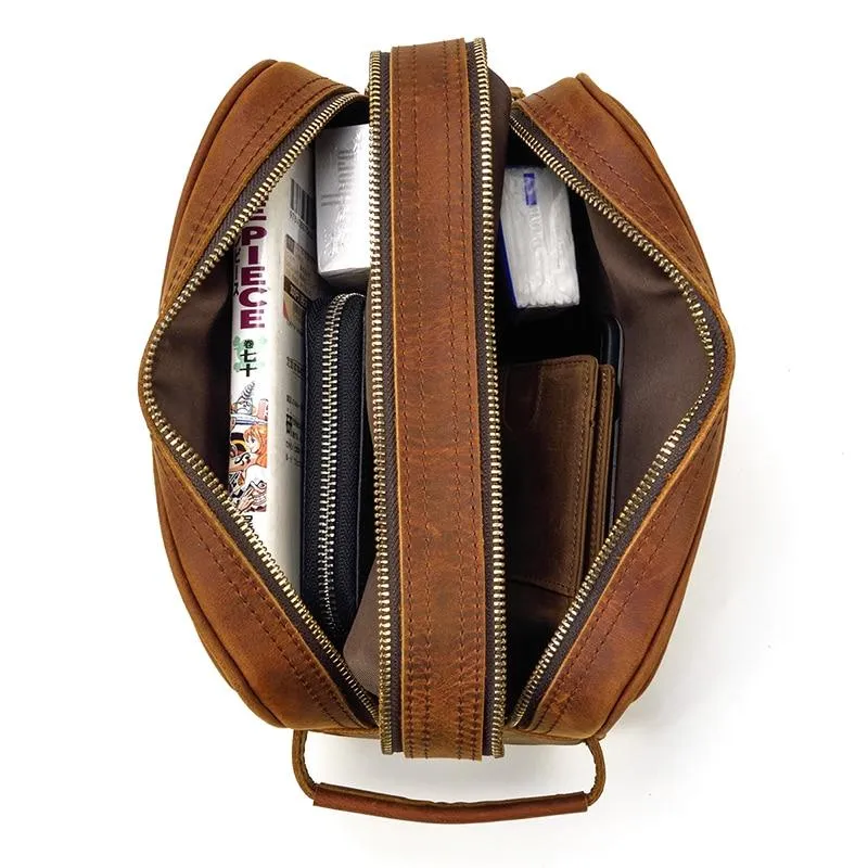 Leather Toiletry Bag Waterproof Leather Dopp Kit Men's Shaving Kit, Christmas Gift, Groomsmen Gift