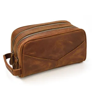 Leather Toiletry Bag Waterproof Leather Dopp Kit Men's Shaving Kit, Christmas Gift, Groomsmen Gift