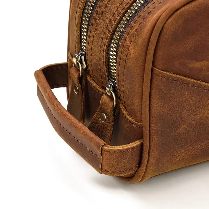 Leather Toiletry Bag Waterproof Leather Dopp Kit Men's Shaving Kit, Christmas Gift, Groomsmen Gift