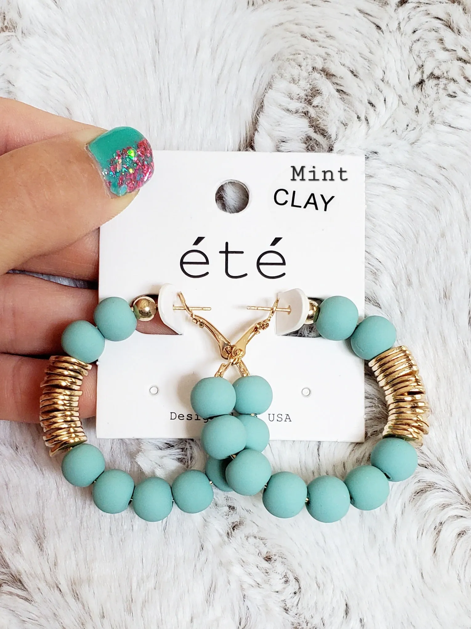 Lisa Clay Bead Hoops - Multi