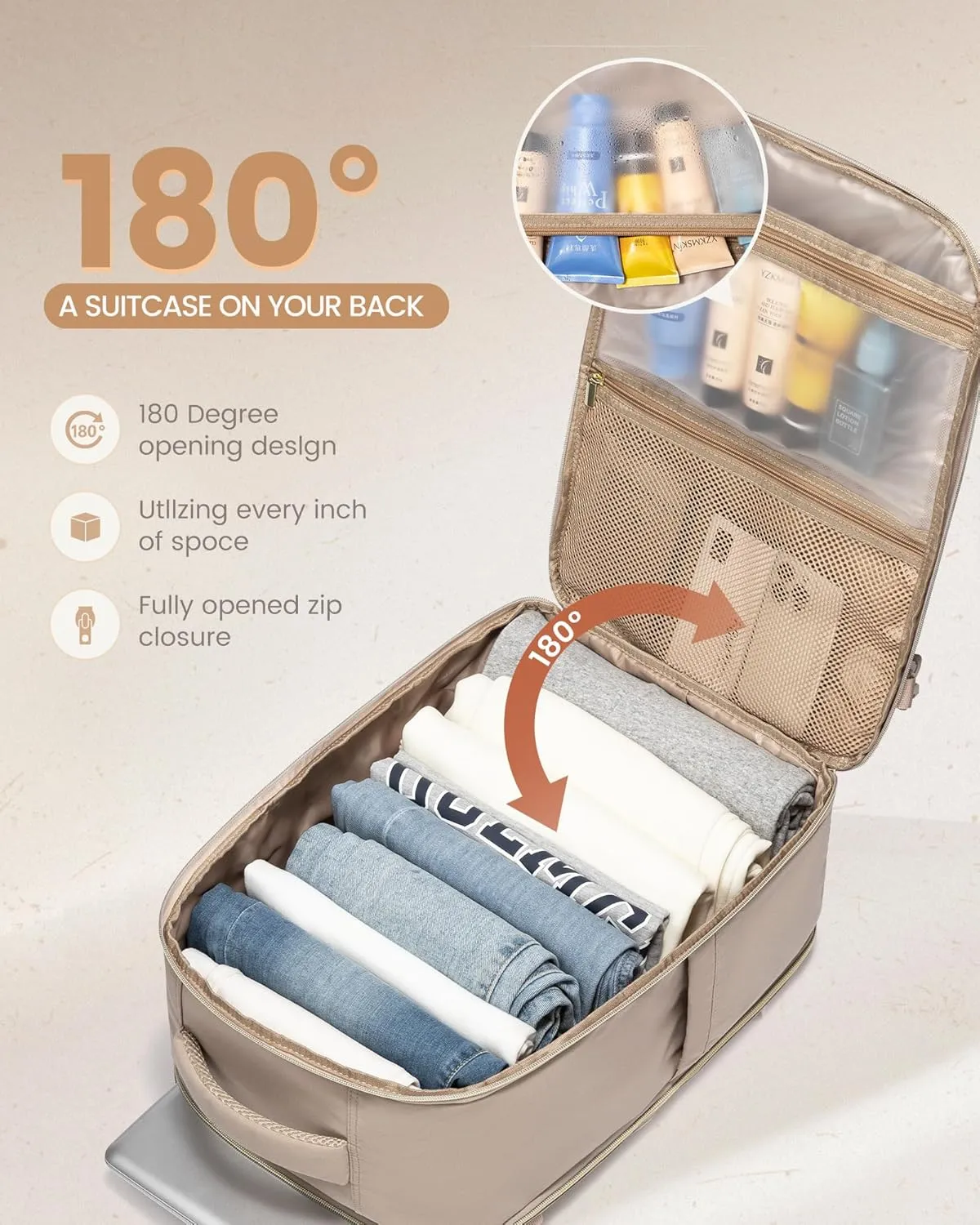 LOVEVOOK Travel Backpack Carry on Flight Approved 40L,Waterproof TSA Travel Essentials Personal Item Backpack for Women Men,Large Carry on Luggage Suitcase Travel Bag for Airplane with 3 Packing Cubes