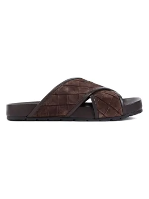 Men's Tarik Criss Cross Sandal in Brown | Size 43 | 786883V3QE0