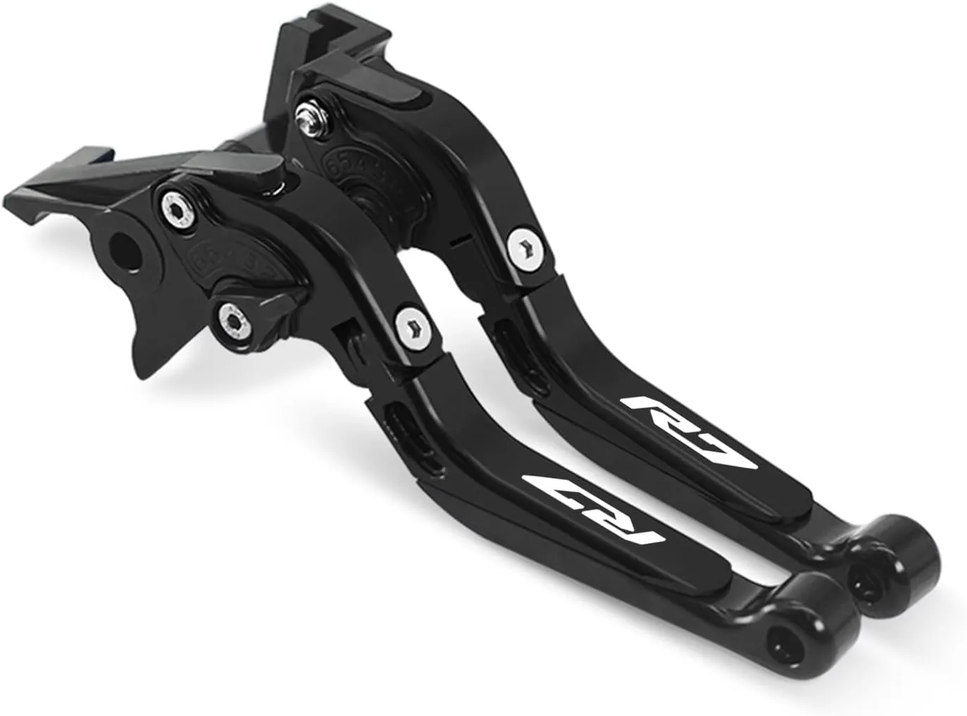 MFGZD CNC Motorcycle Brake Clutch Levers Extendable Compatible with Yamaha R7 2021 2022 2023 2024 Folding Adjustable Handlebars Brake and Clutch Levers Set (Black)