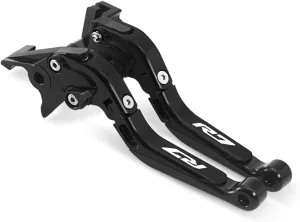 MFGZD CNC Motorcycle Brake Clutch Levers Extendable Compatible with Yamaha R7 2021 2022 2023 2024 Folding Adjustable Handlebars Brake and Clutch Levers Set (Black)