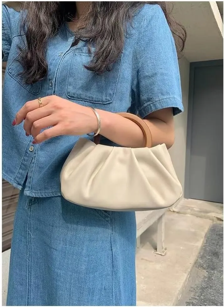 Mini Cloud Pouch Bag Small Handbag Dumpling Purses Crescent Bags Purses for Women, Fashion Underarm Bag Top-Handle Bags