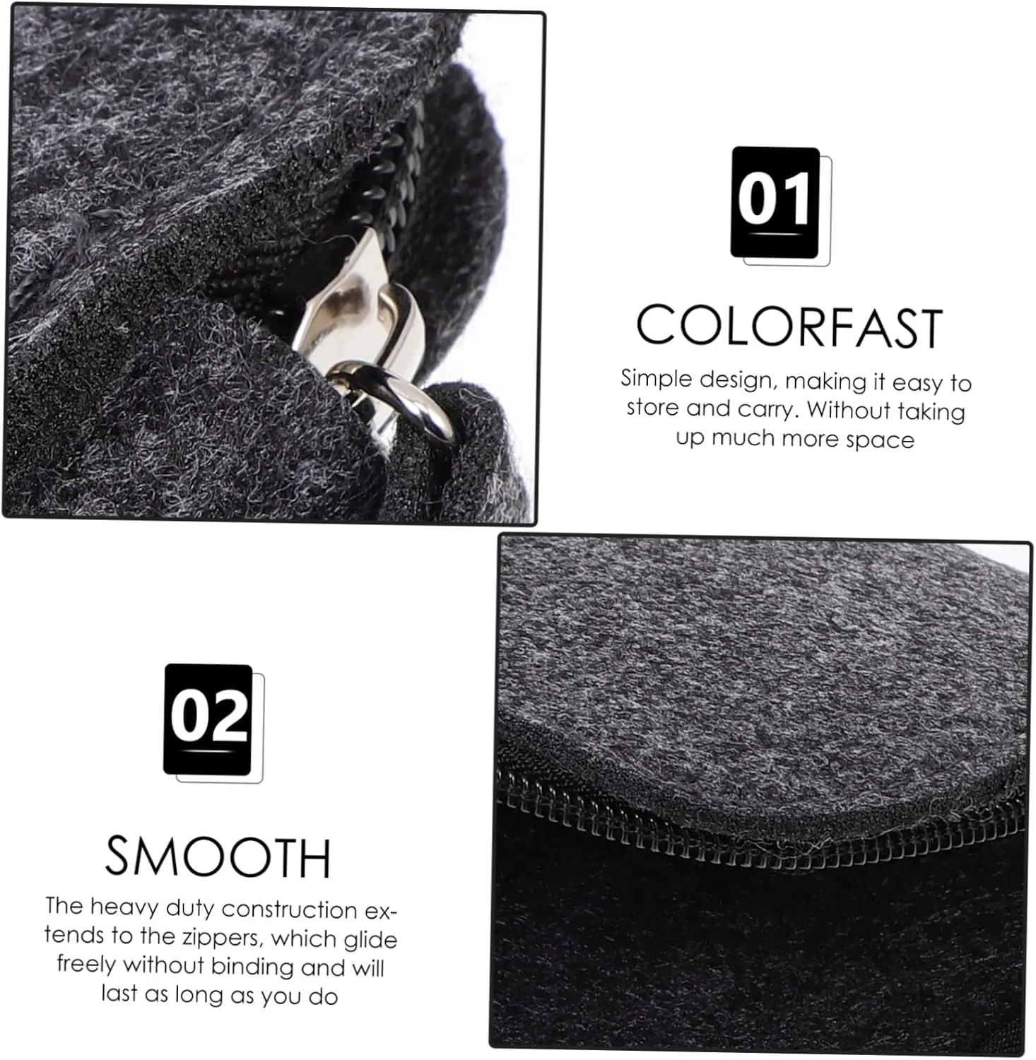NUOBESTY 3pcs Simple Multi-Function Felt Tool Bag Zipper Storage Pouch for Crafting Sculpting Tools Easy to Carry Organizer for Art Supplies and Clay Accessories