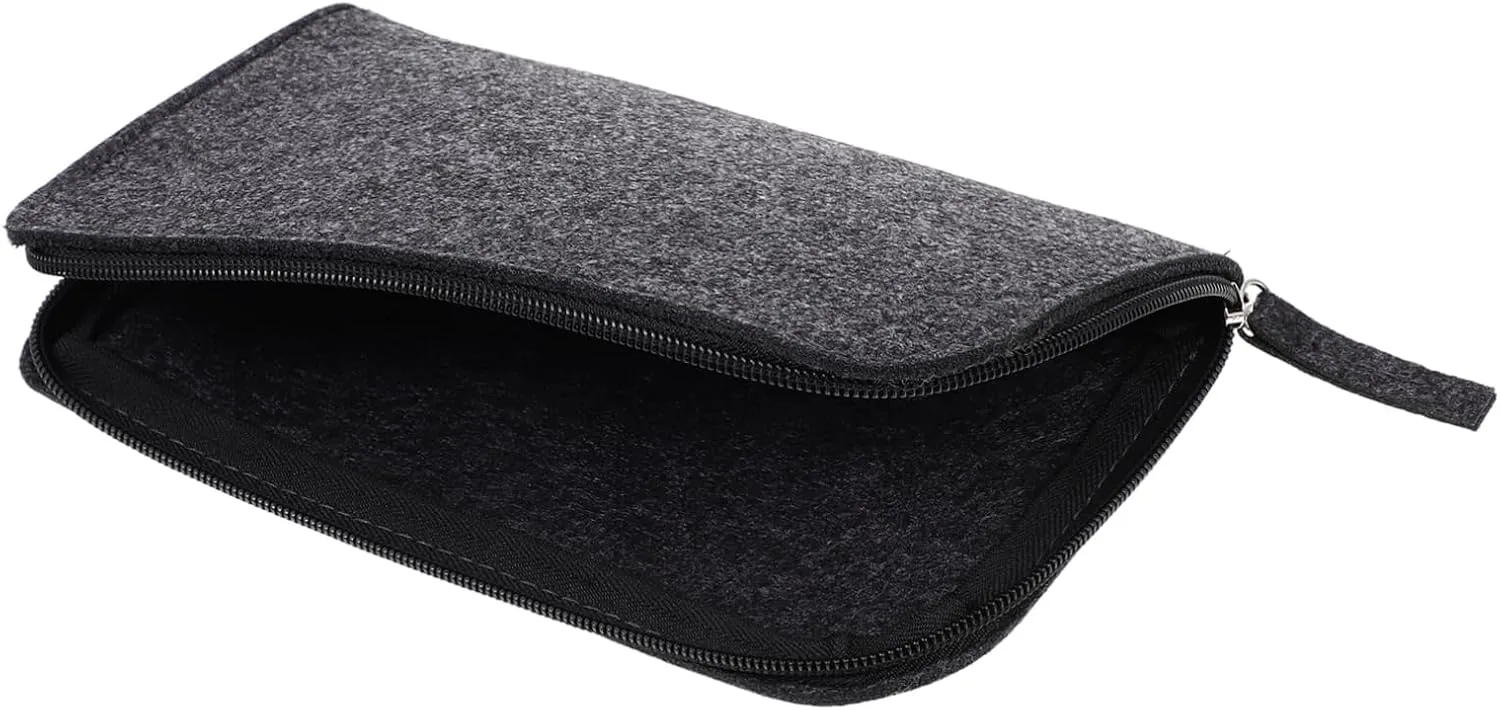 NUOBESTY 3pcs Simple Multi-Function Felt Tool Bag Zipper Storage Pouch for Crafting Sculpting Tools Easy to Carry Organizer for Art Supplies and Clay Accessories