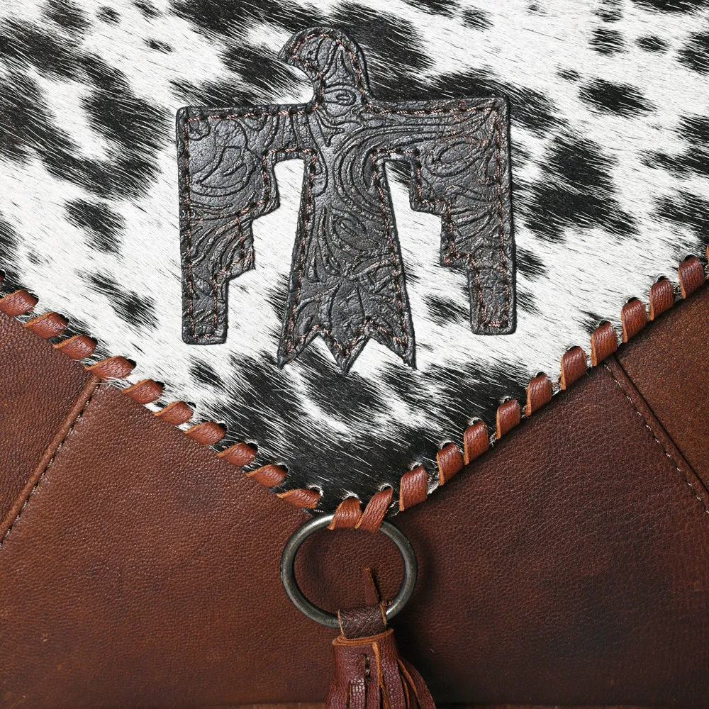 OHLAY KBG251 ENVELOPE Embossed Hair-on Genuine Leather women bag western handbag purse