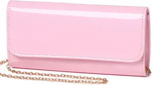 Patent Leather Envelope Clutch for Women Stylish Evening Handbag with Detachable Chain, Perfect for Wedding, Party & Prom
