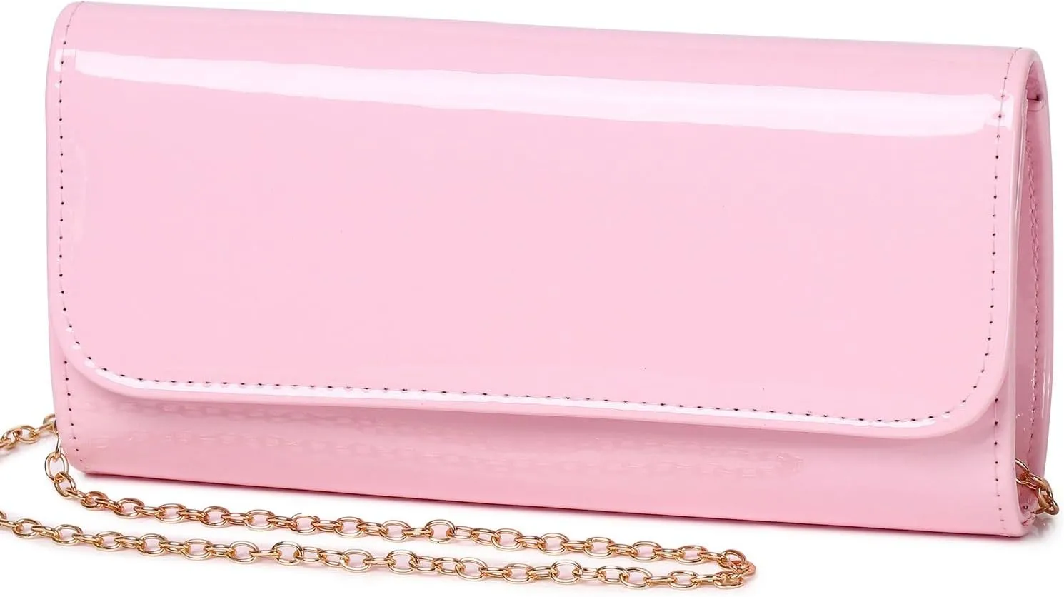 Patent Leather Envelope Clutch for Women Stylish Evening Handbag with Detachable Chain, Perfect for Wedding, Party & Prom