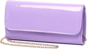 Patent Leather Envelope Clutch for Women Stylish Evening Handbag with Detachable Chain, Perfect for Wedding, Party & Prom