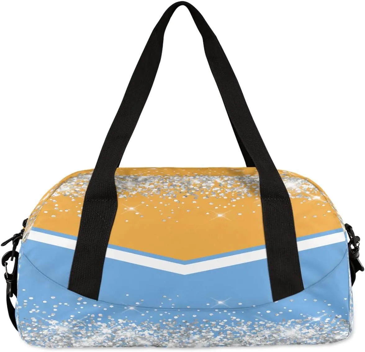 Personalized Cheer Bags for Cheerleaders Custom Cheer Bag for Girls Blue Orange Glitter Kids Travel Duffel Sport Gym Bag School Practice Dance Bag