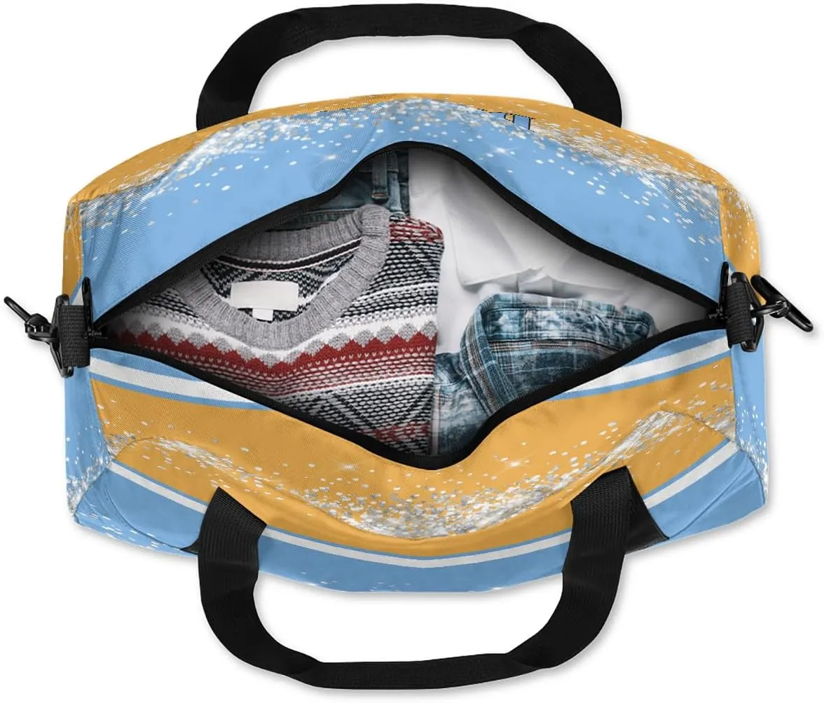 Personalized Cheer Bags for Cheerleaders Custom Cheer Bag for Girls Blue Orange Glitter Kids Travel Duffel Sport Gym Bag School Practice Dance Bag
