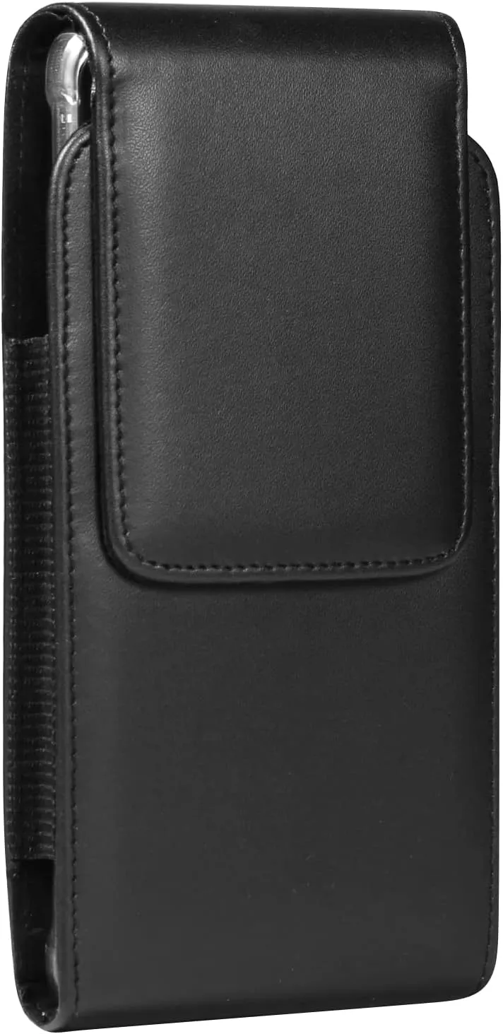 PU Leather Cell Phone Holster with Belt Clip Case Pouch Holder for Google Pixel 9 Pro, 9a, 8, 8a, 7, 7a, 6a, iPhone 16, 15, 14 Pro, 11, XR, XS Max, Samsung Galaxy S21 FE, S25, S24, S22 , S21, S20 (M)