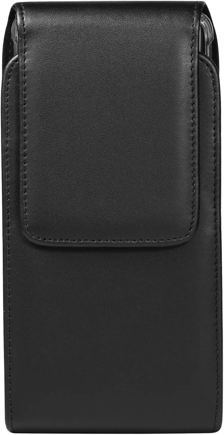 PU Leather Cell Phone Holster with Belt Clip Case Pouch Holder for Google Pixel 9 Pro, 9a, 8, 8a, 7, 7a, 6a, iPhone 16, 15, 14 Pro, 11, XR, XS Max, Samsung Galaxy S21 FE, S25, S24, S22 , S21, S20 (M)