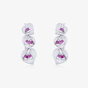 Purple Petal Cascade Earrings