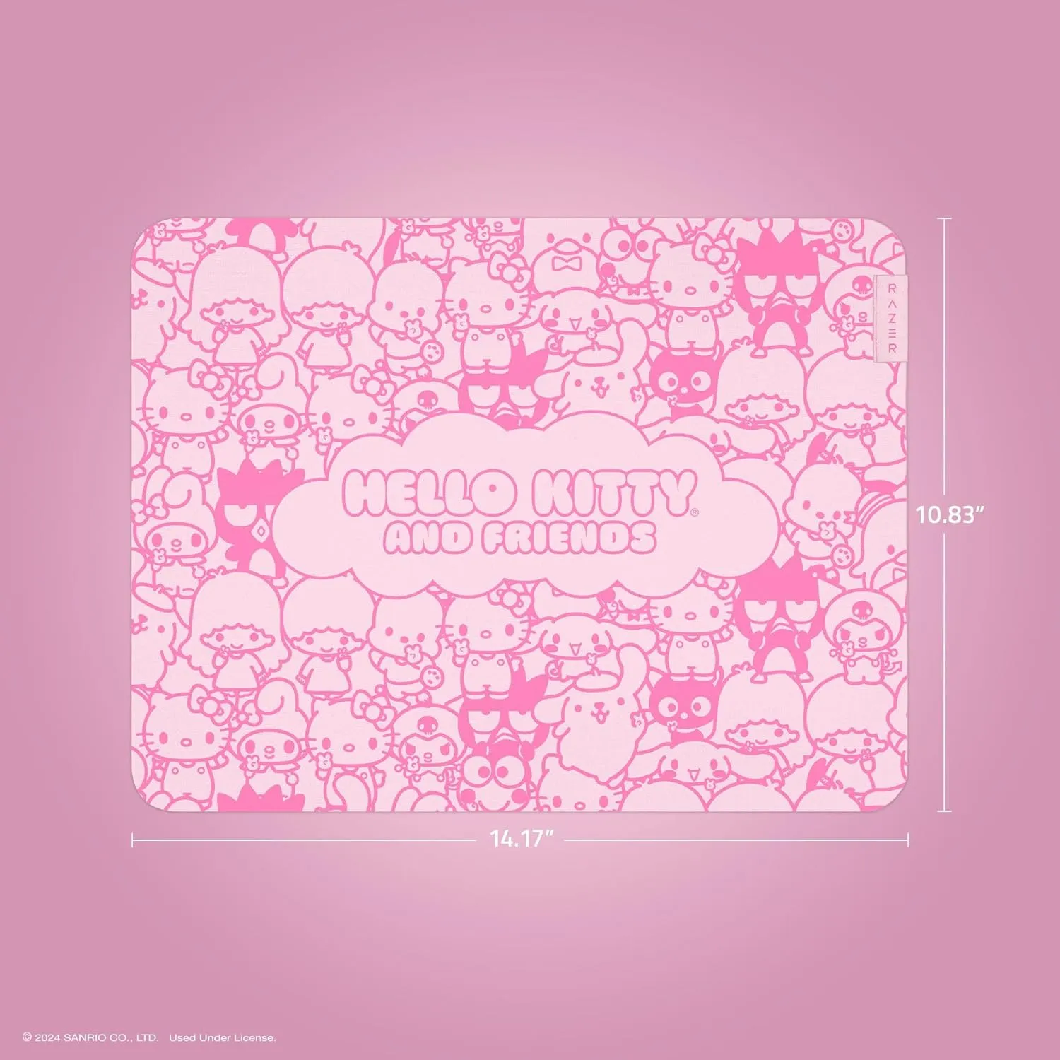 Razer Gigantus V2 Cloth Gaming Mouse Pad (Medium): Textured MicroWeave Cloth Surface - Thick, High-Density Rubber Foam - Non Slip Base - Hello Kitty & Friends Edition