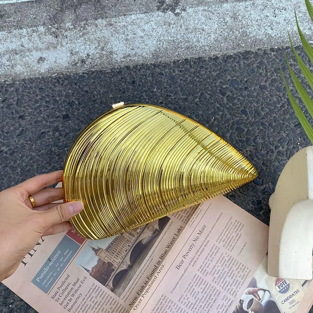 Seashell Acrylic Evening Clutch Bag Women 2025 Glitter Purse Handbag Chain Shoulder Bag for Wedding Party Prom
