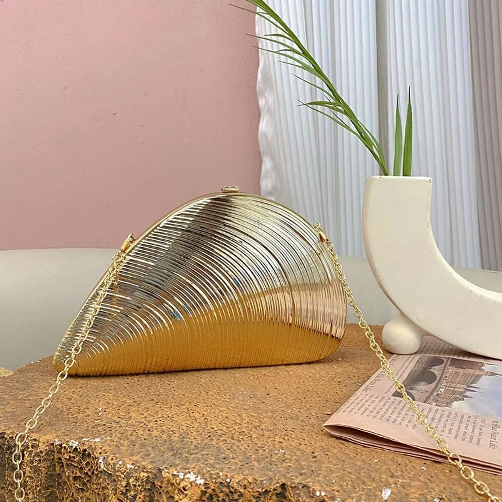 Seashell Acrylic Evening Clutch Bag Women 2025 Glitter Purse Handbag Chain Shoulder Bag for Wedding Party Prom