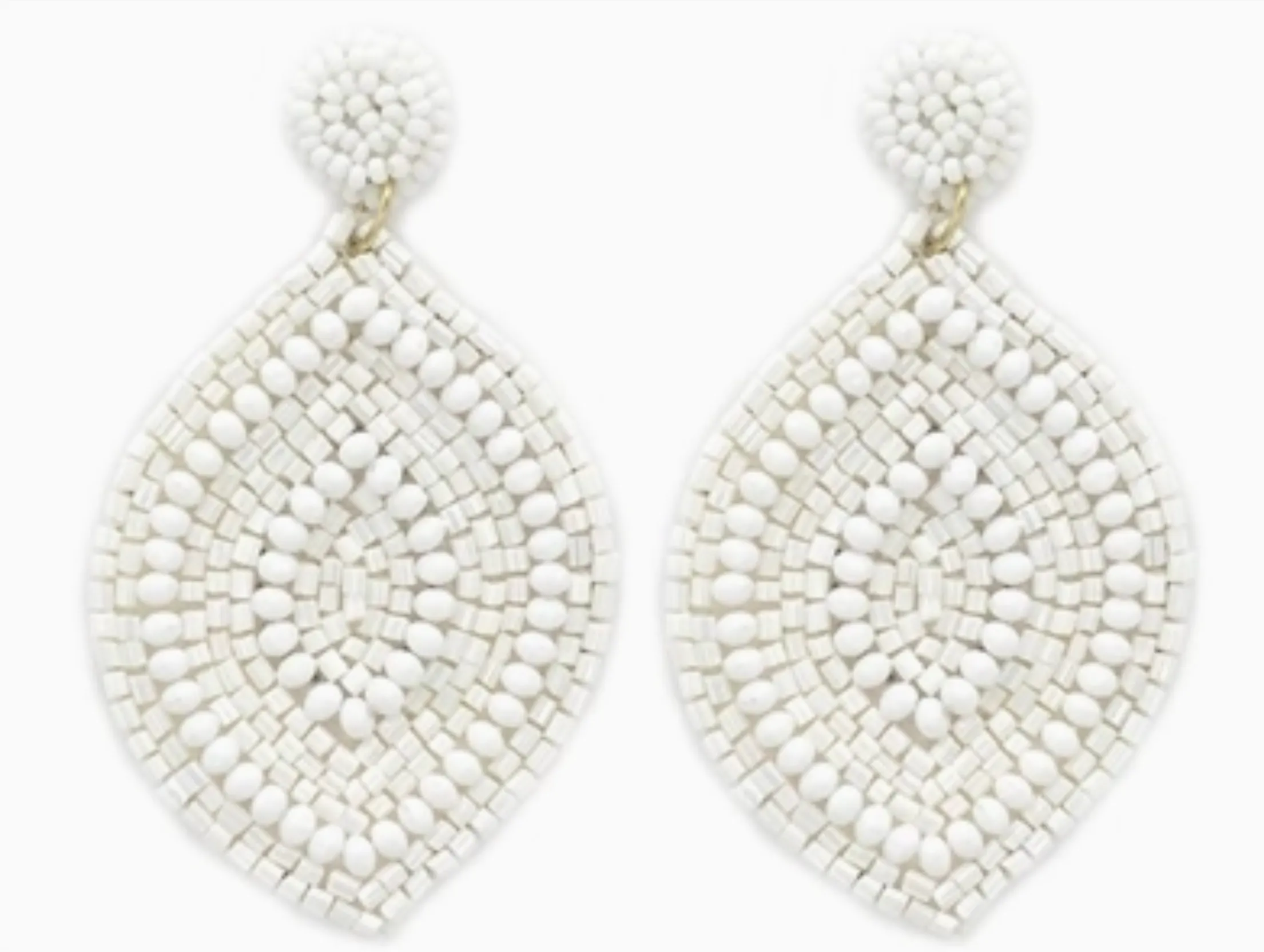 So You Seed Bead Pointed Teardrop Earrings