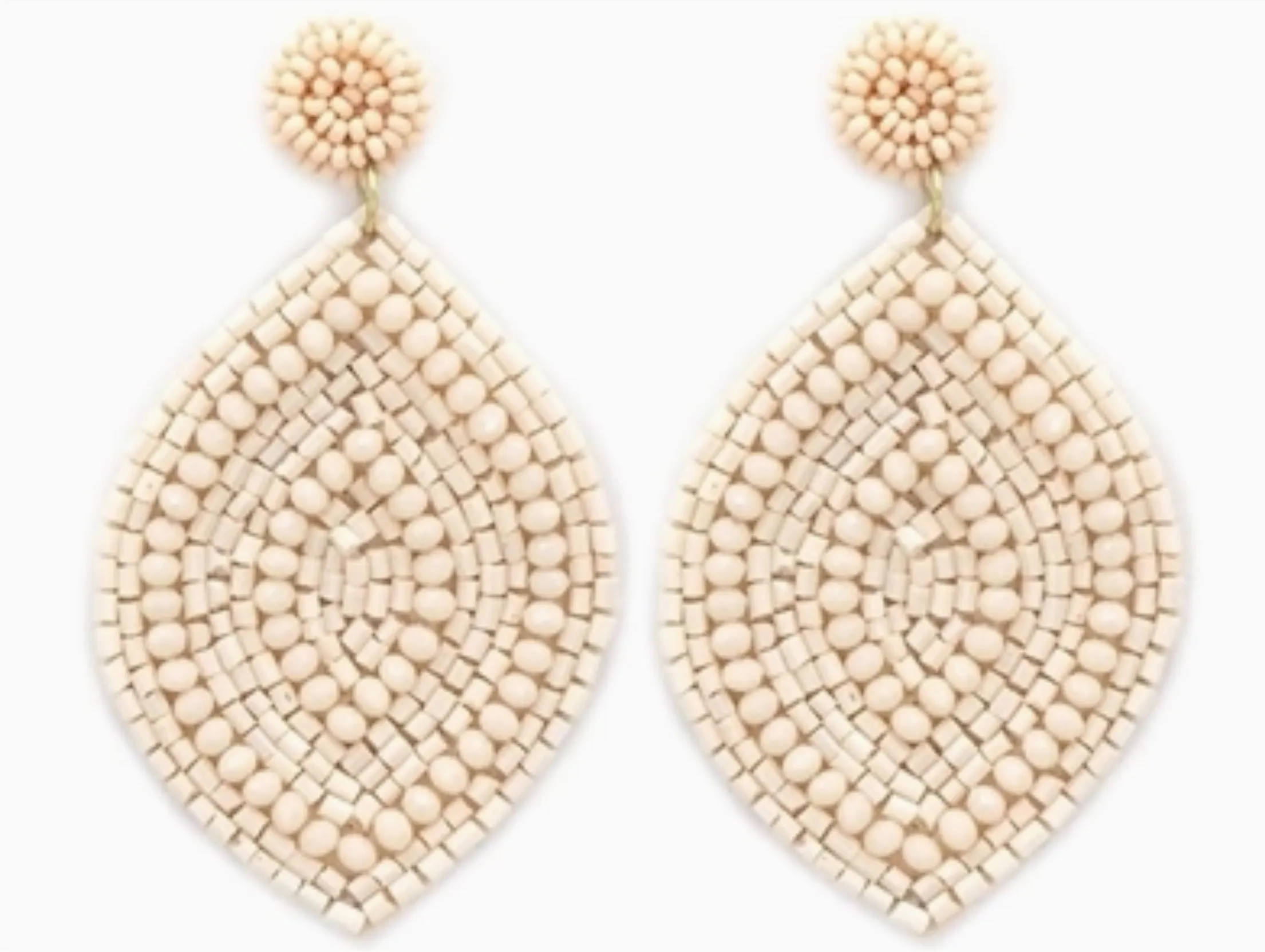 So You Seed Bead Pointed Teardrop Earrings