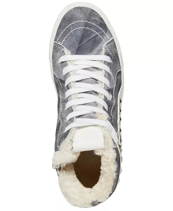Steve Madden Tracey-F Blue Multi High-Top Lace Up Round Toe Embellished Sneakers