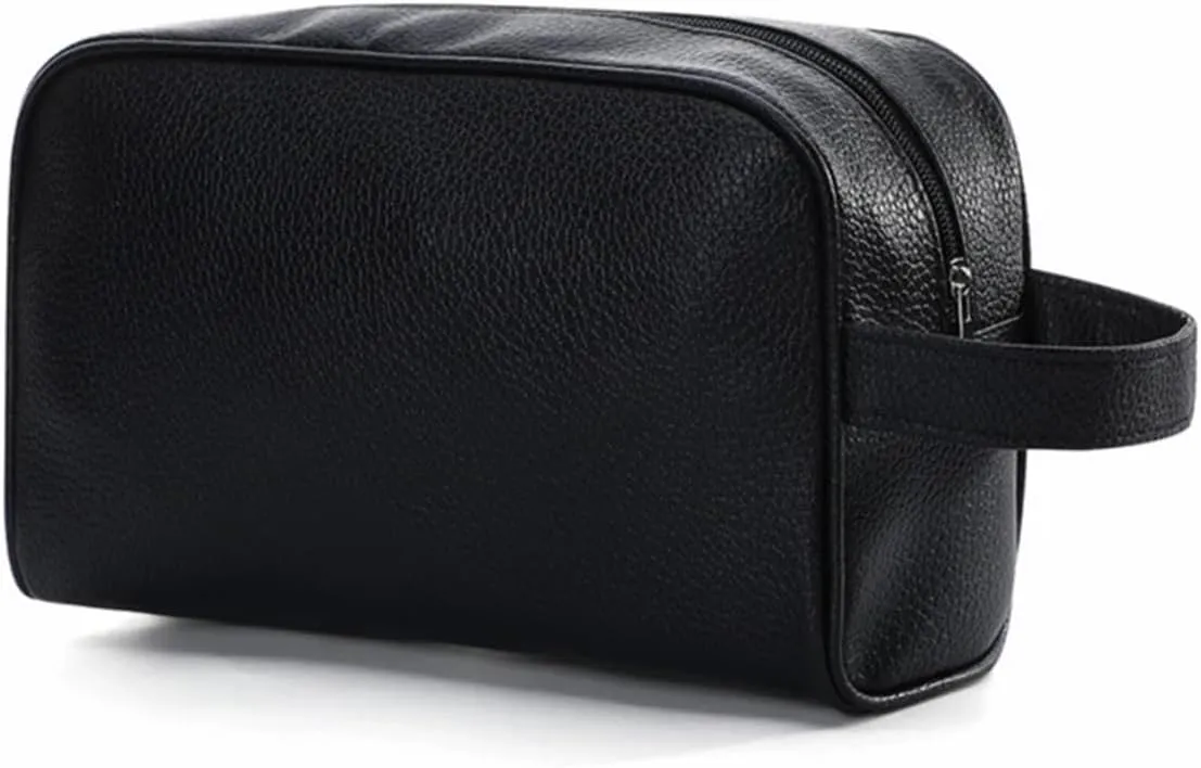 Toiletry Bag Travel Cosmetic Bag with Handle,PU Leather Portable Large Make Up Bags,for Women and Men Toiletry Makeup Tools