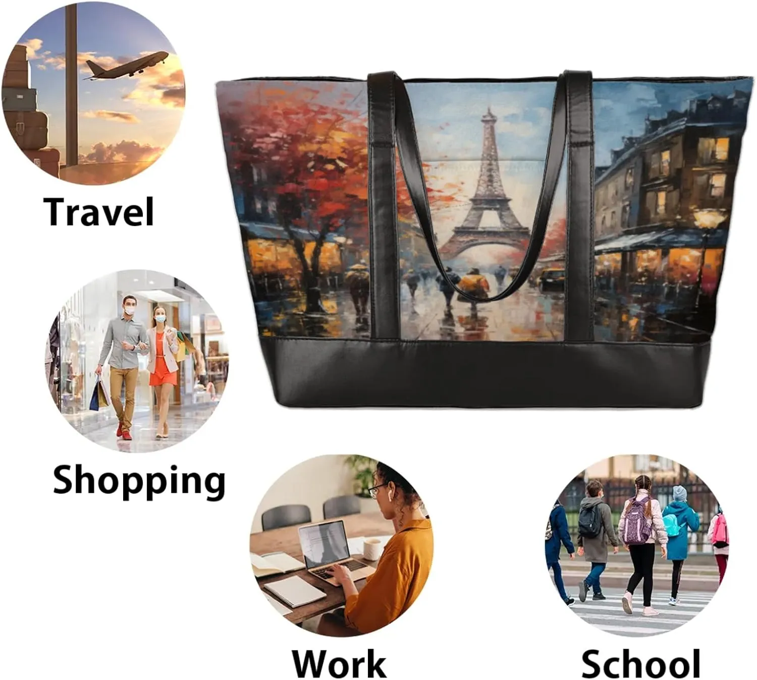 Tote Bag for Women with Zipper, Laptop Tote Bags Laptop Sleeve Case Shoulder Bag Messenger Bags