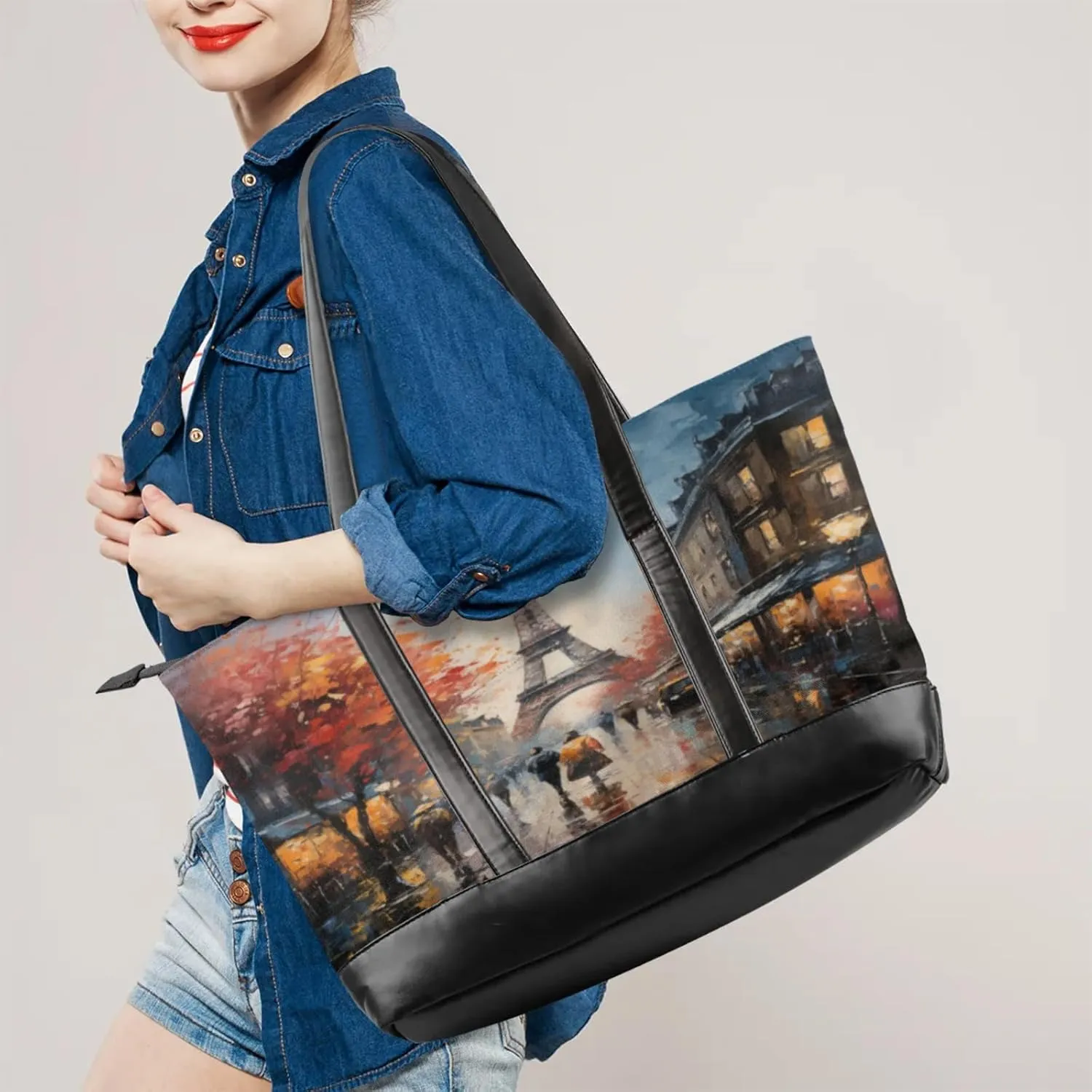 Tote Bag for Women with Zipper, Laptop Tote Bags Laptop Sleeve Case Shoulder Bag Messenger Bags