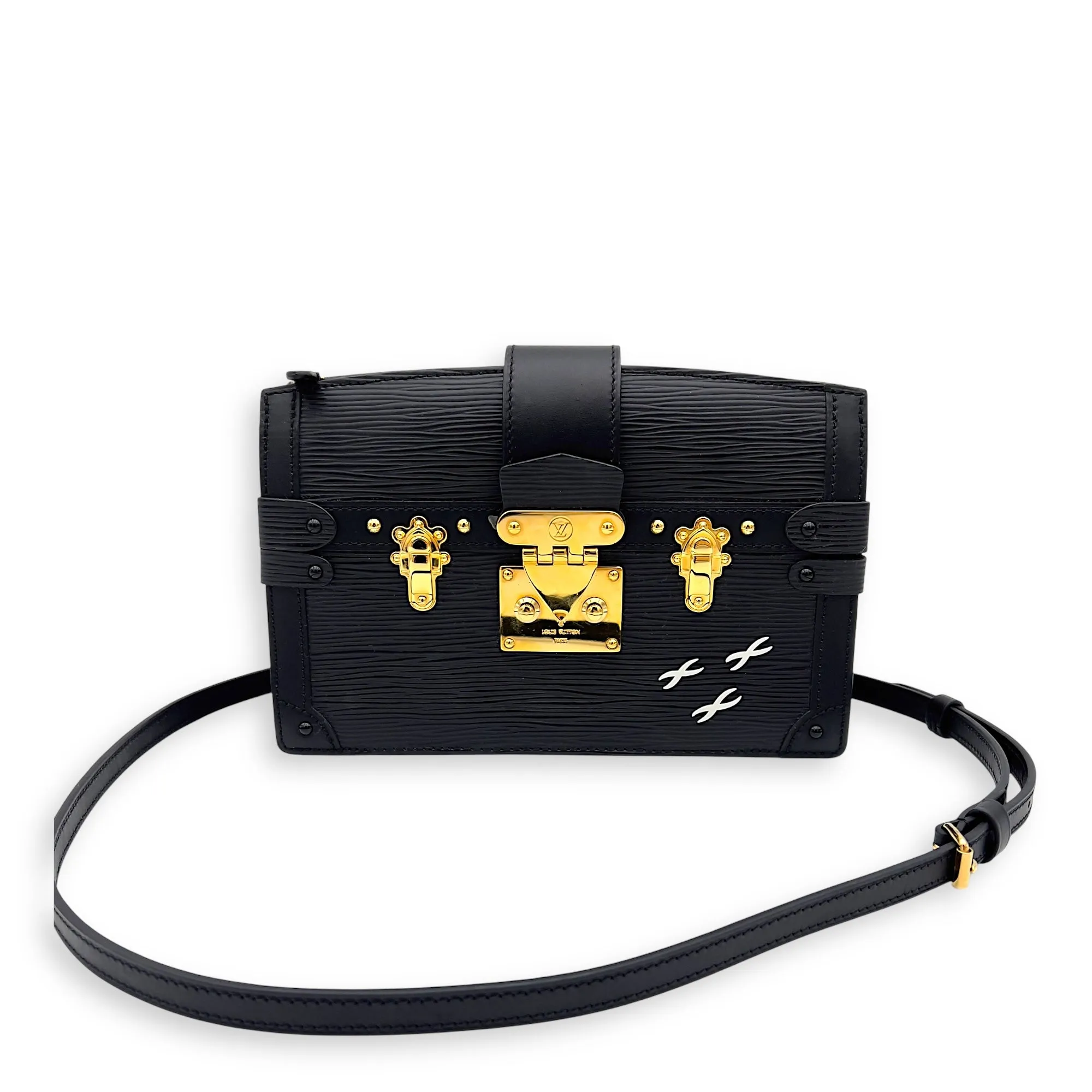 Trunk Black Clutch in Epi Leather, Gold hardware