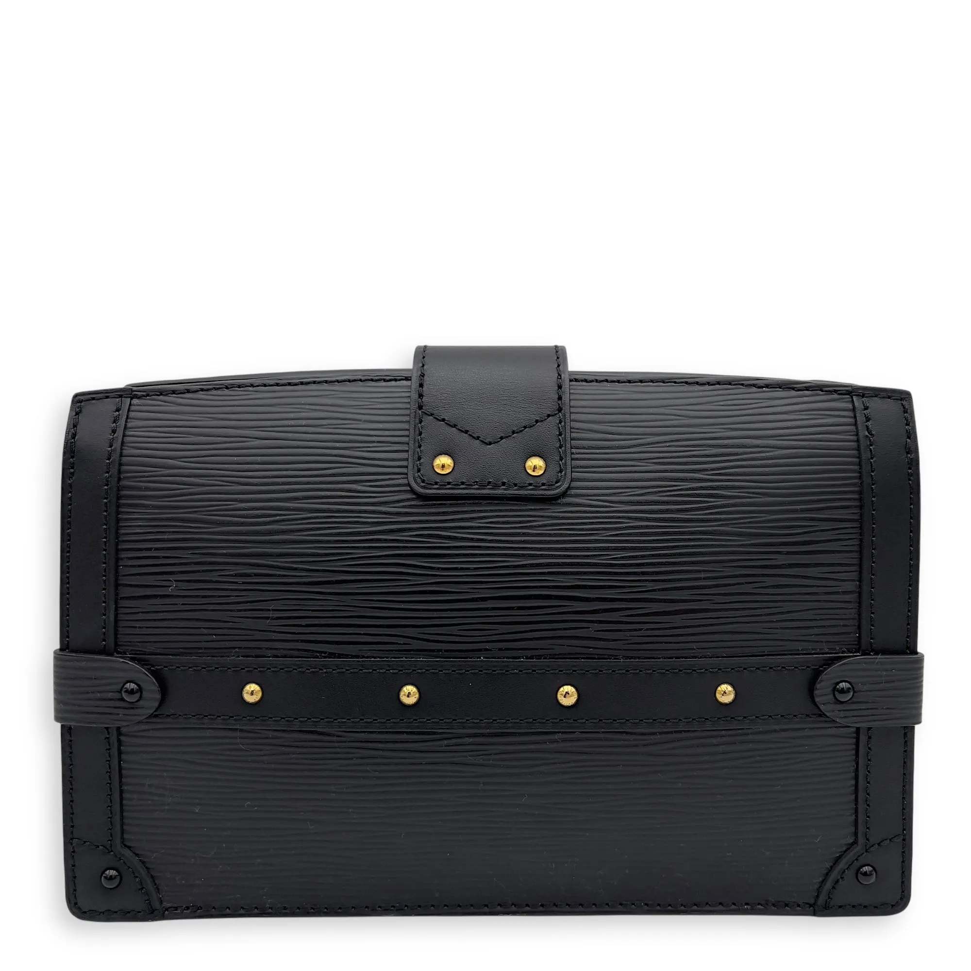 Trunk Black Clutch in Epi Leather, Gold hardware