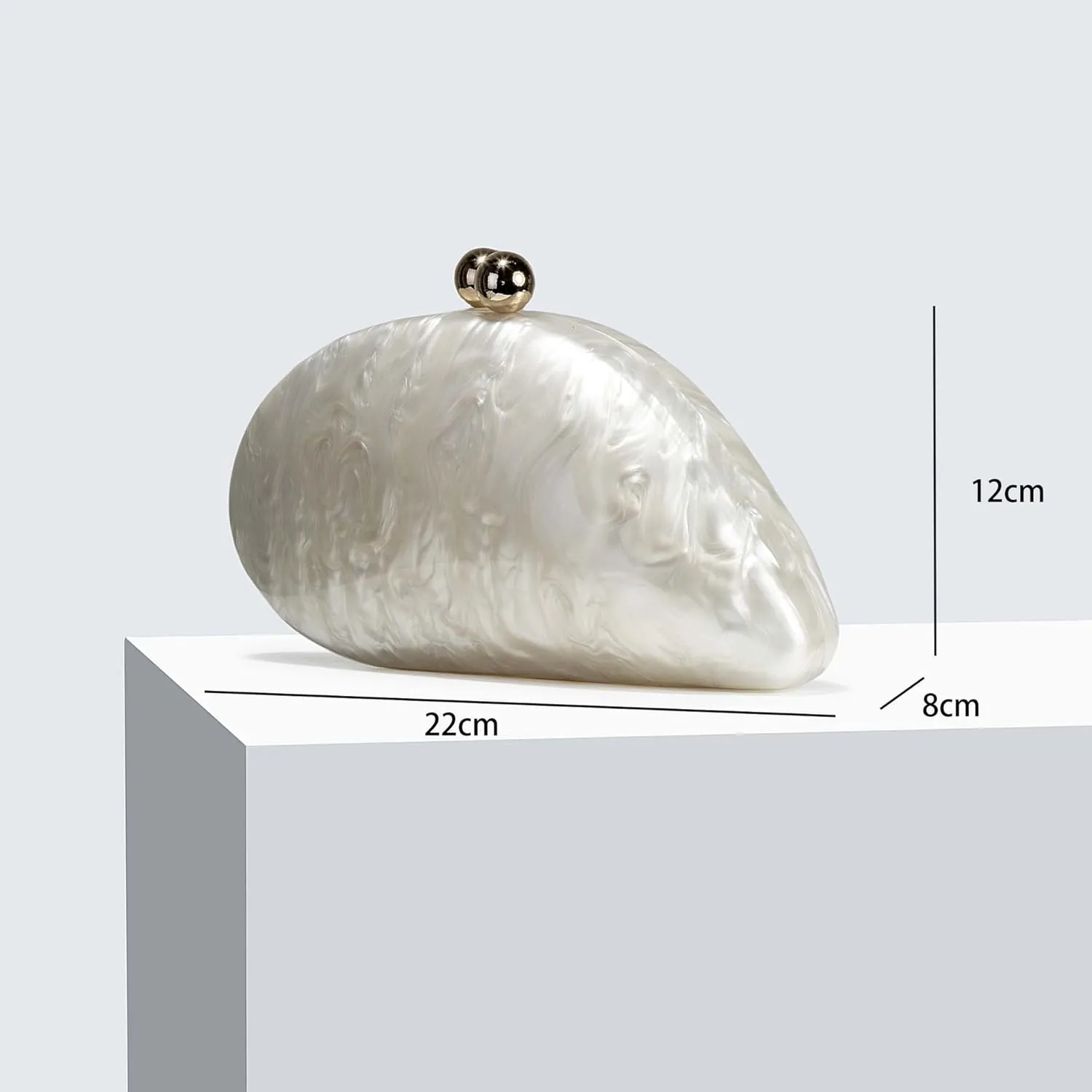 Women Elegant Seashell Chain Evening Bag Shoulder Handbag Acrylic Clutch Bag Glitter Marble Purse for Party Prom