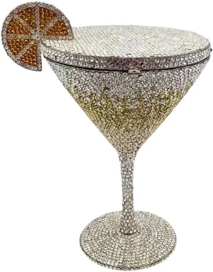 Women Goblet Rhinestone Evening Bag Cocktail Cup Diamond Clutch Funny Crystal Prom Handbag Wedding Purse for Party