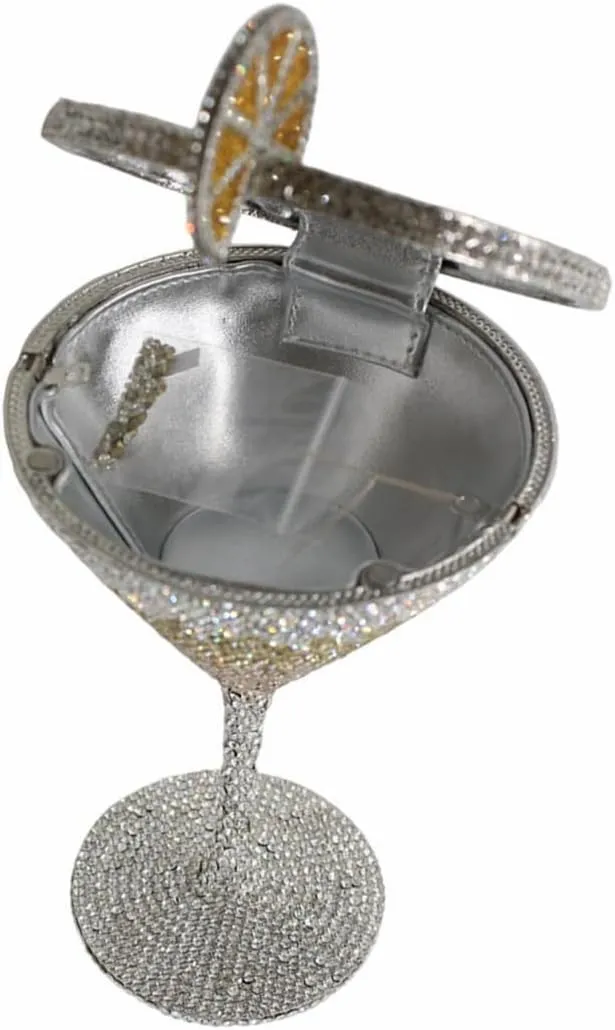 Women Goblet Rhinestone Evening Bag Cocktail Cup Diamond Clutch Funny Crystal Prom Handbag Wedding Purse for Party